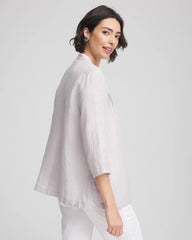 Dove Gray Embellished Linen Kurta Tunic