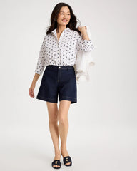 Passport Blue No Iron™ Stretch Jacquard Stars Shirt