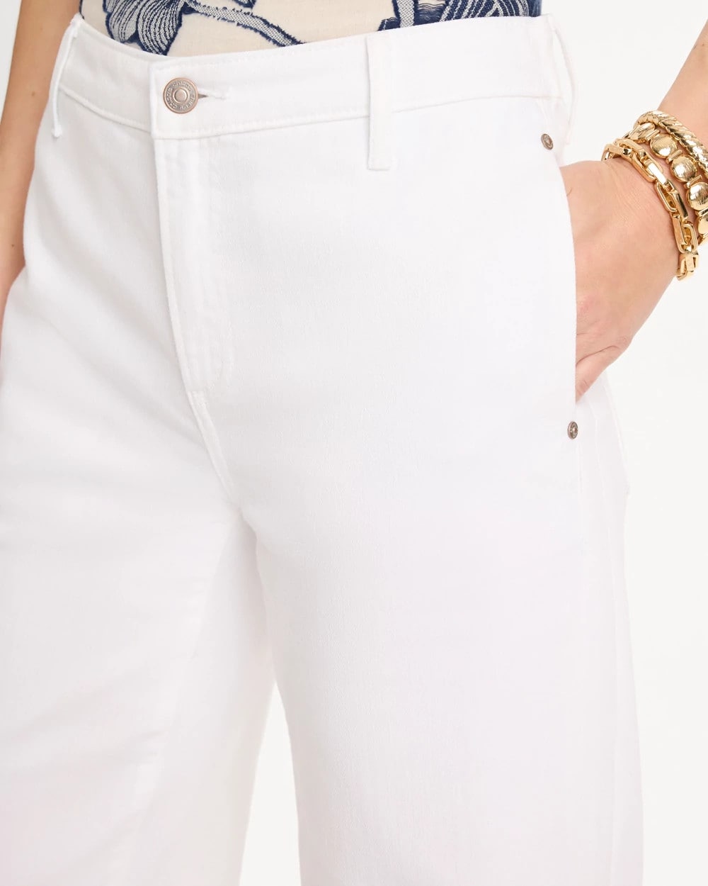 Alabaster Straight Crop White Trouser Jeans
