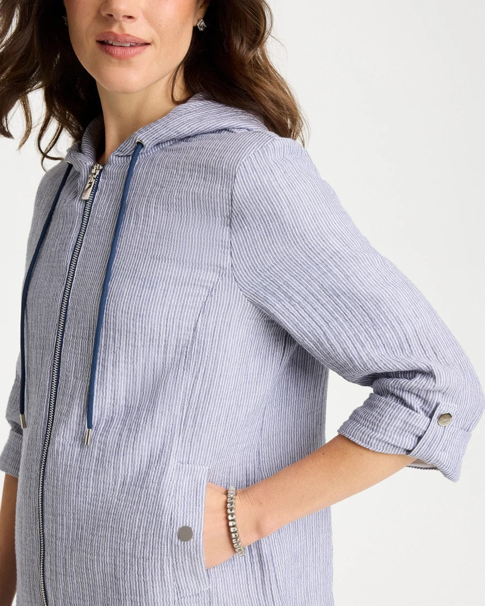 Blue Zenergy® Striped Gauze Jacket
