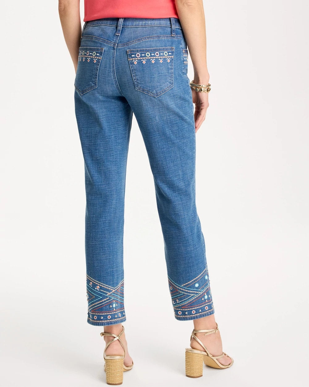 Freya Indigo Girlfriend Slim Embellished Crop Jeans
