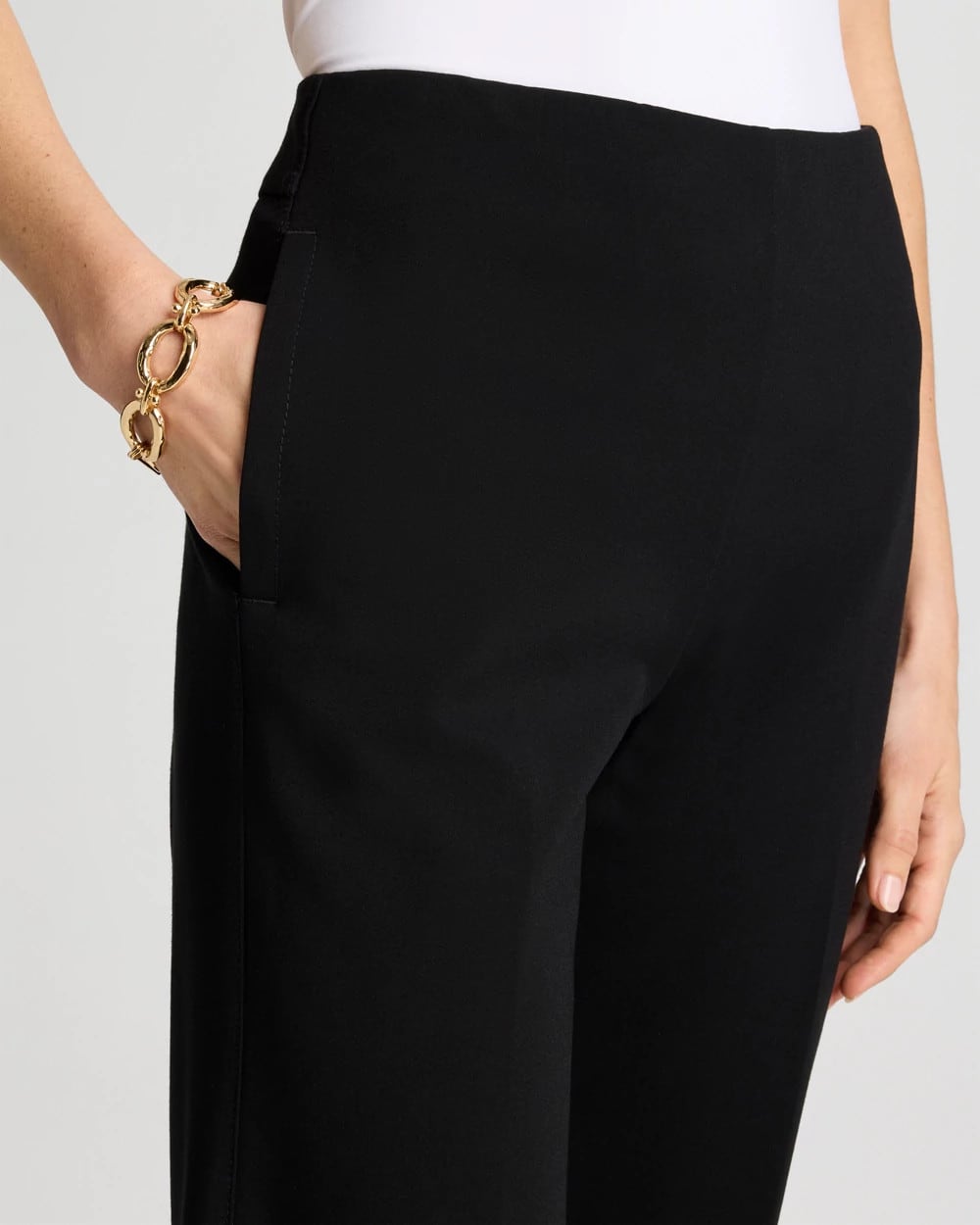 Black Juliet Lightweight Straight Crop Pants