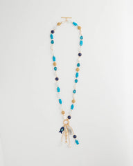 Blue Multi Convertible Turquoise Fish Charm Necklace