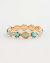 Light Blue Quartz Stone Large Stretch Bracelet