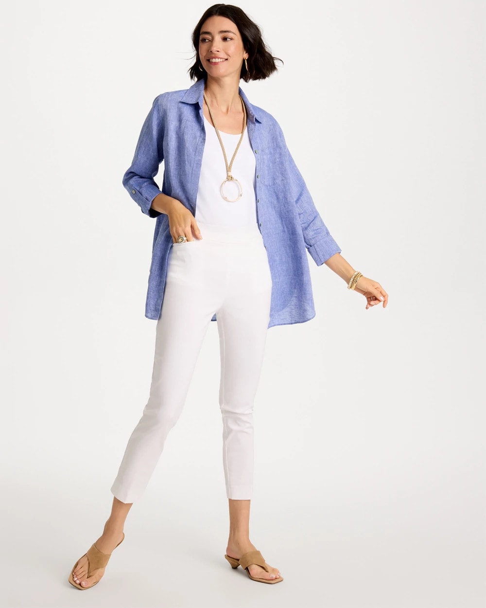 Alabaster Brigitte™ Slim Pull-On Ankle Pants