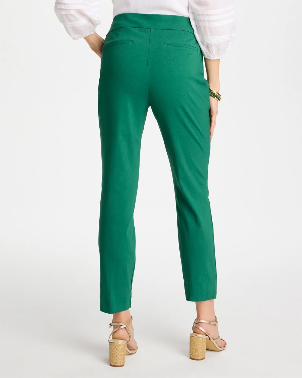 Hunter Green Brigitte™ Slim Pull-On Ankle Pants