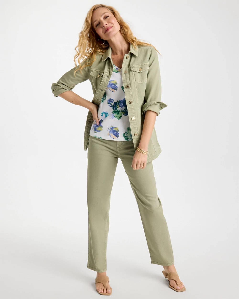 Seagrass Green Boyfriend Relaxed Crop Jeans