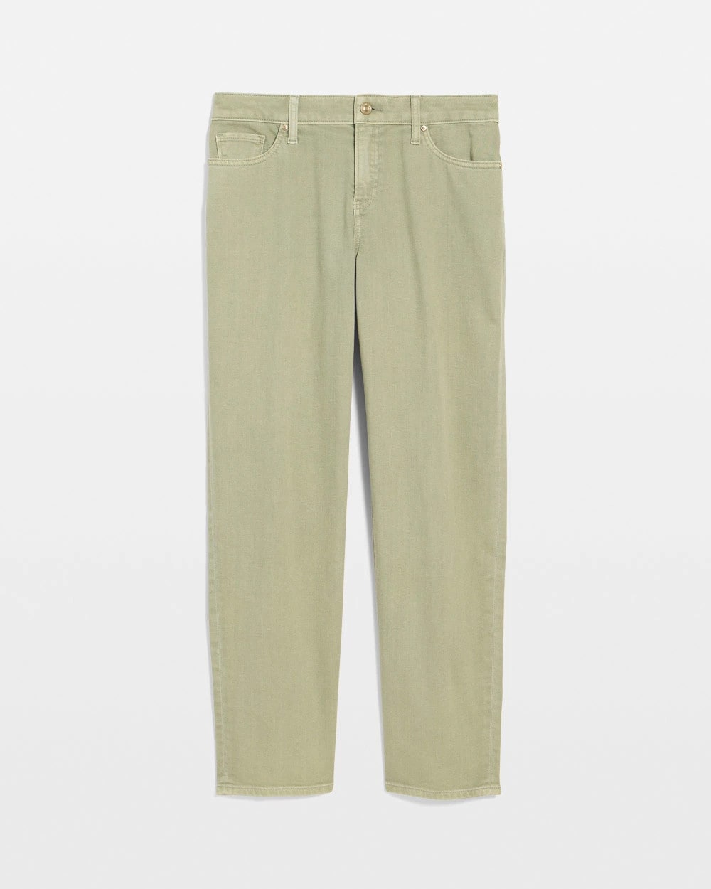 Seagrass Green Boyfriend Relaxed Crop Jeans