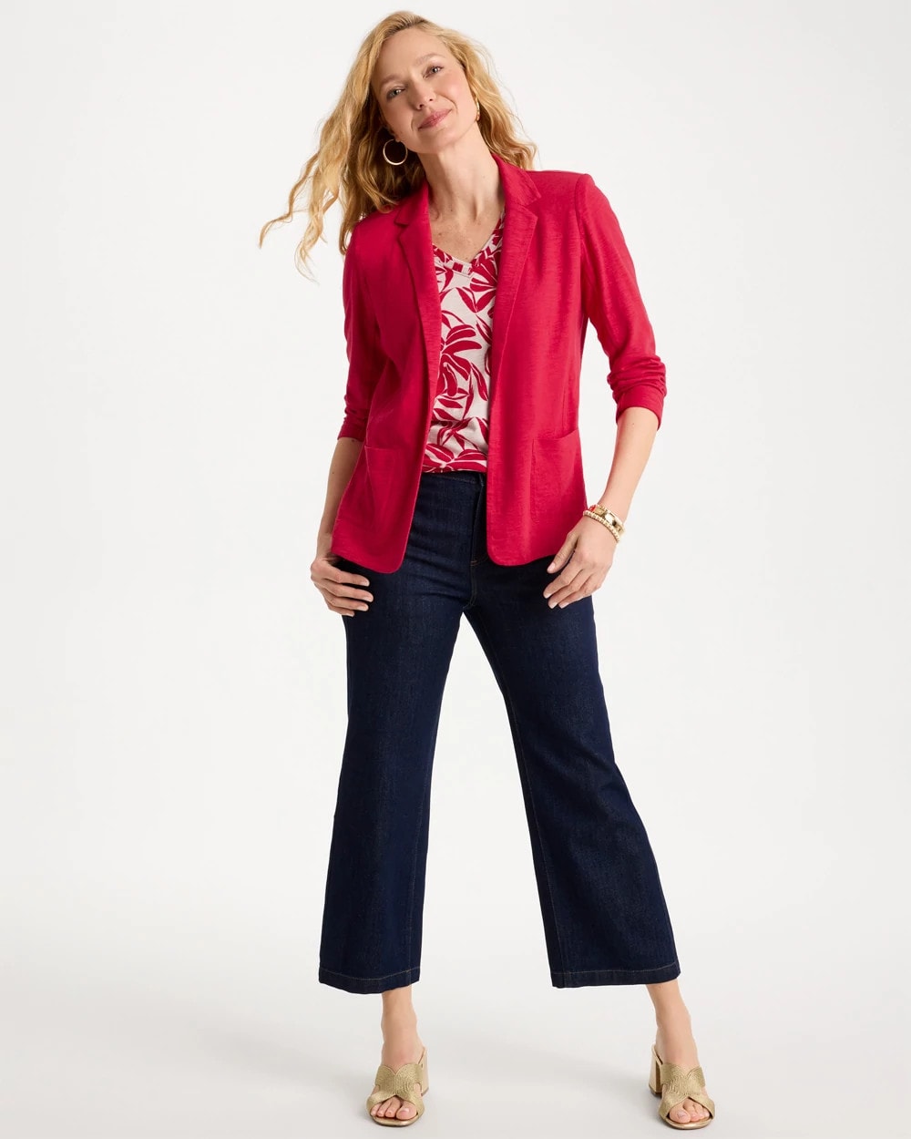 Cherry Lush Slub Knit Blazer