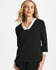 Black Zenergy® Soft Caviar Bead Contrast Top