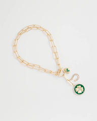 Green Lucky Charm Twice As Nice Necklace