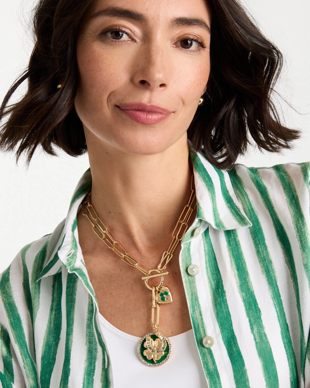 Green Lucky Charm Twice As Nice Necklace