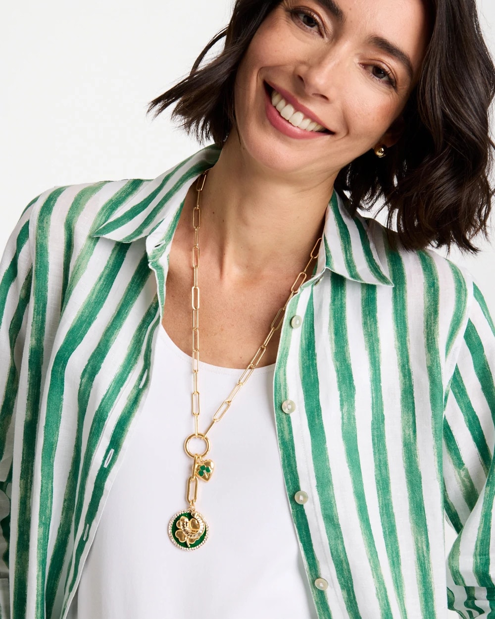 Green Lucky Charm Twice As Nice Necklace