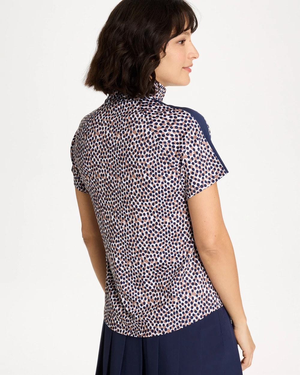 Passport Blue Zenergy® UPF Contrast Dot Half Zip Polo