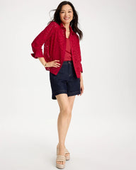 Cherry Lush Eyelet Collared Shirt