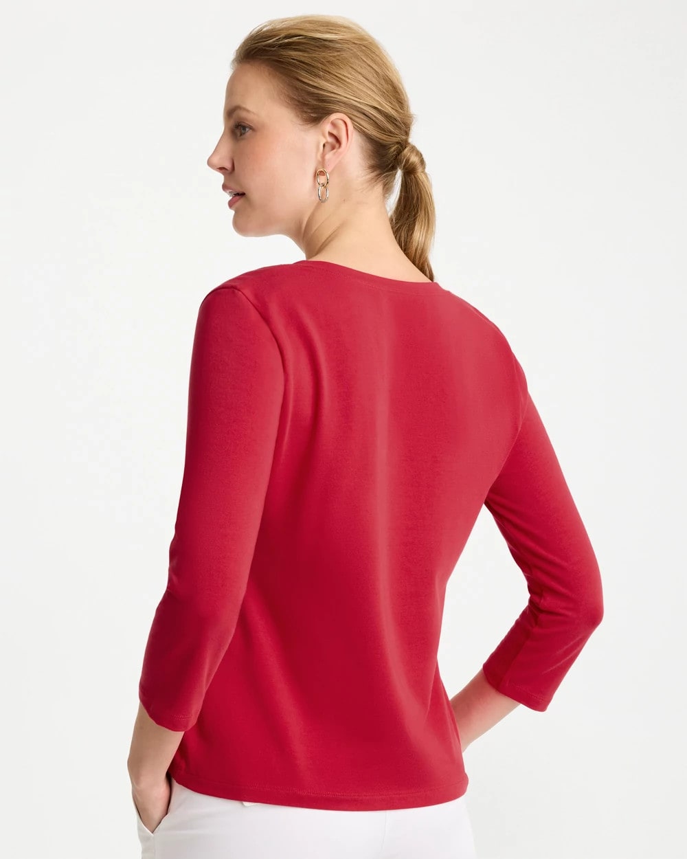 Cherry Lush Cotton Stretch 3/4 Sleeve Tee