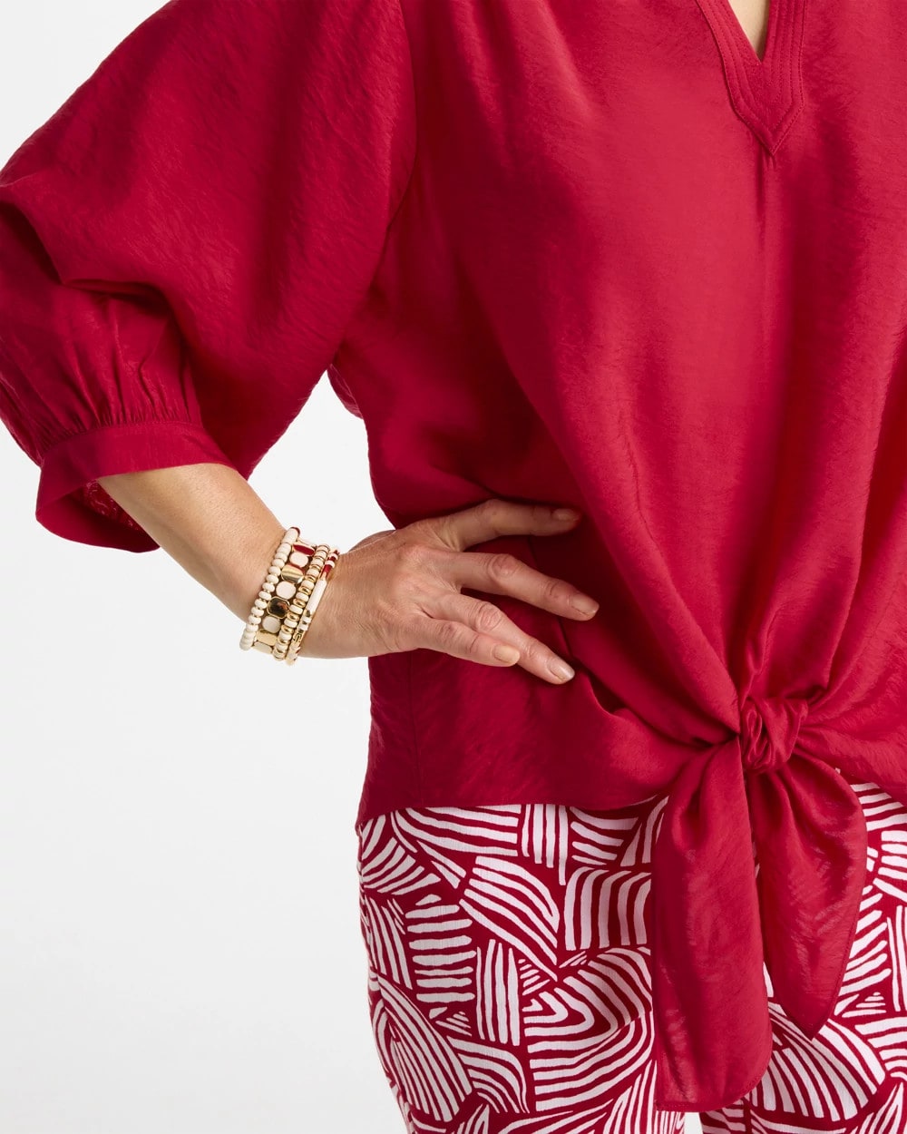Cherry Lush Tie-Front Top