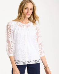 Alabaster Lace Burnout Blouse