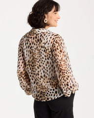 Black Georgette Animal Print Blouse
