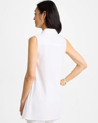Alabaster Poplin Cotton Collared Tunic
