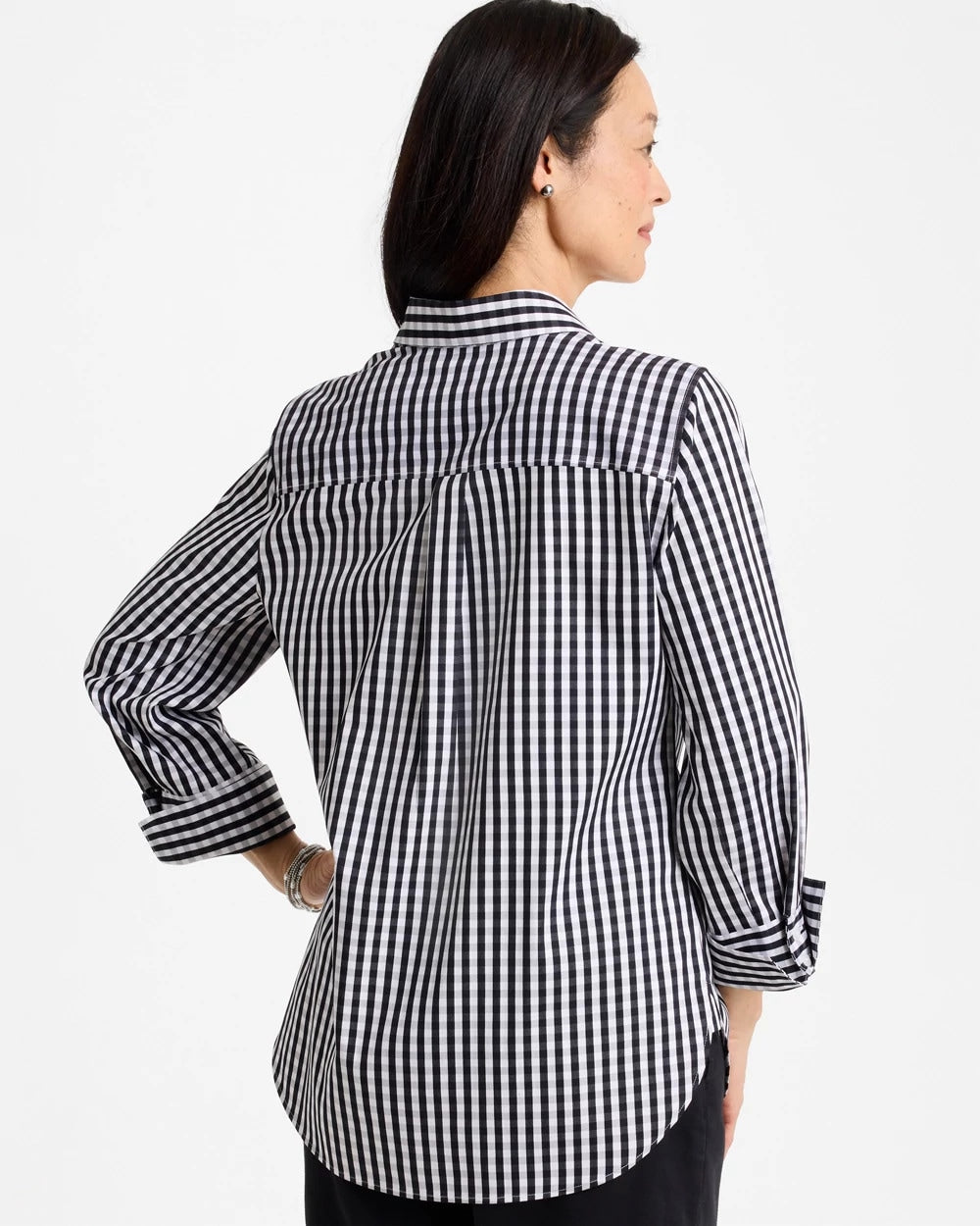 Black No Iron™ Stretch Gingham Shirt