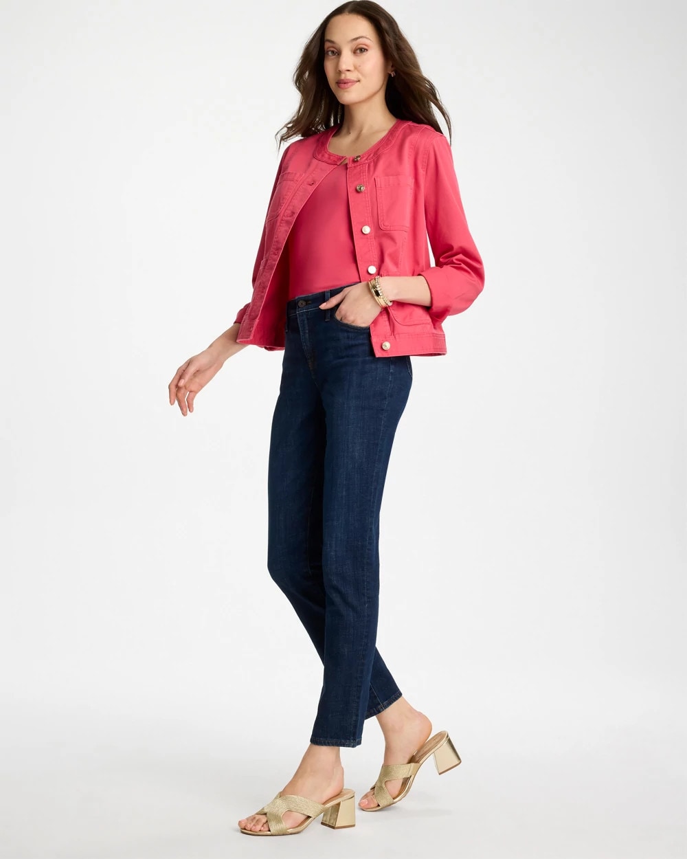 Dark Sapphire Indigo Girlfriend Slim Ankle Jeans