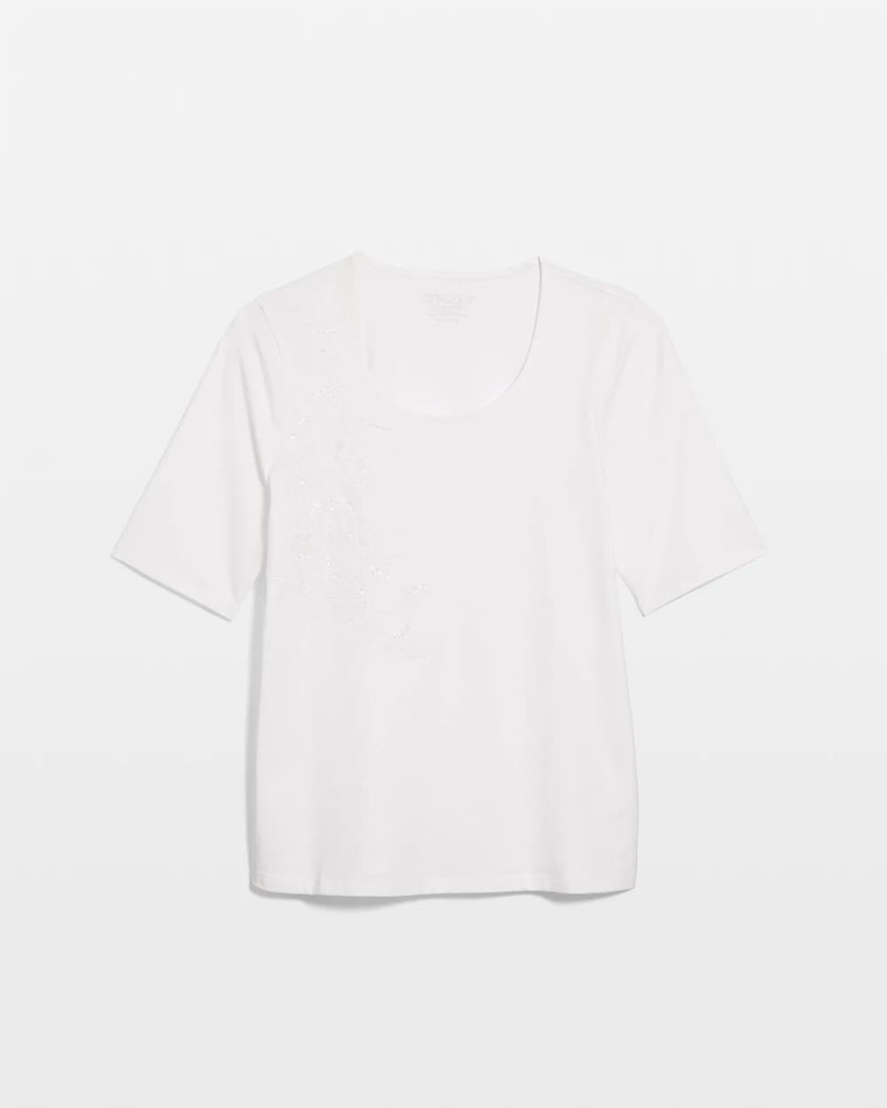 Alabaster Sequin Embroidered Floral Tee