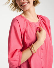 Calypso Coral Cotton Voile Blouse