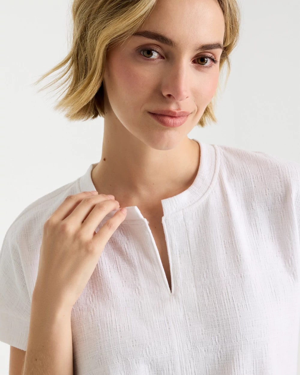 Alabaster Zenergy® Crosshatch Knit Top