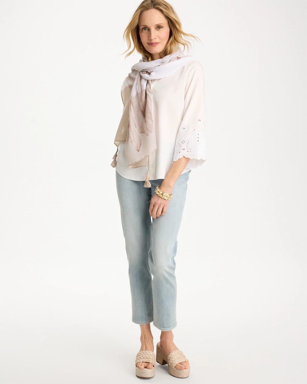 Alabaster Tencel™ Denim Eyelet Shirt