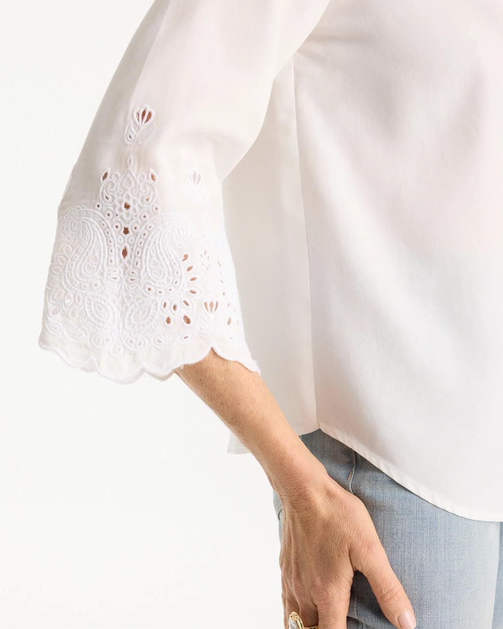 Alabaster Tencel™ Denim Eyelet Shirt