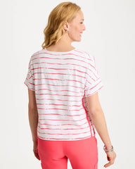 Calypso Coral Zenergy® UPF Striped Dolman Tee