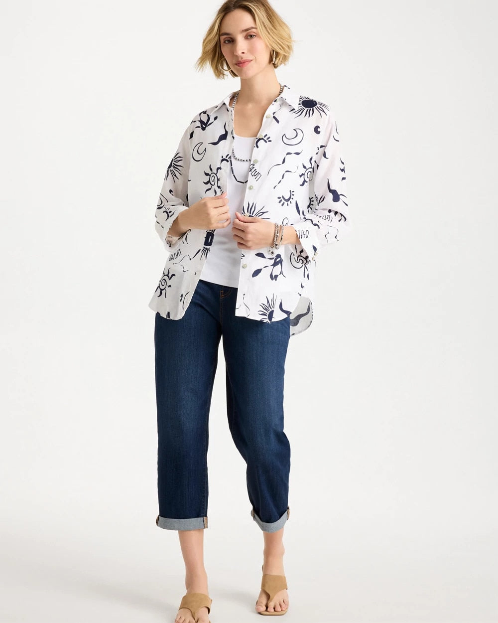 Passport Blue No Iron™ Linen Beach Shirt