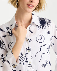 Passport Blue No Iron™ Linen Beach Shirt