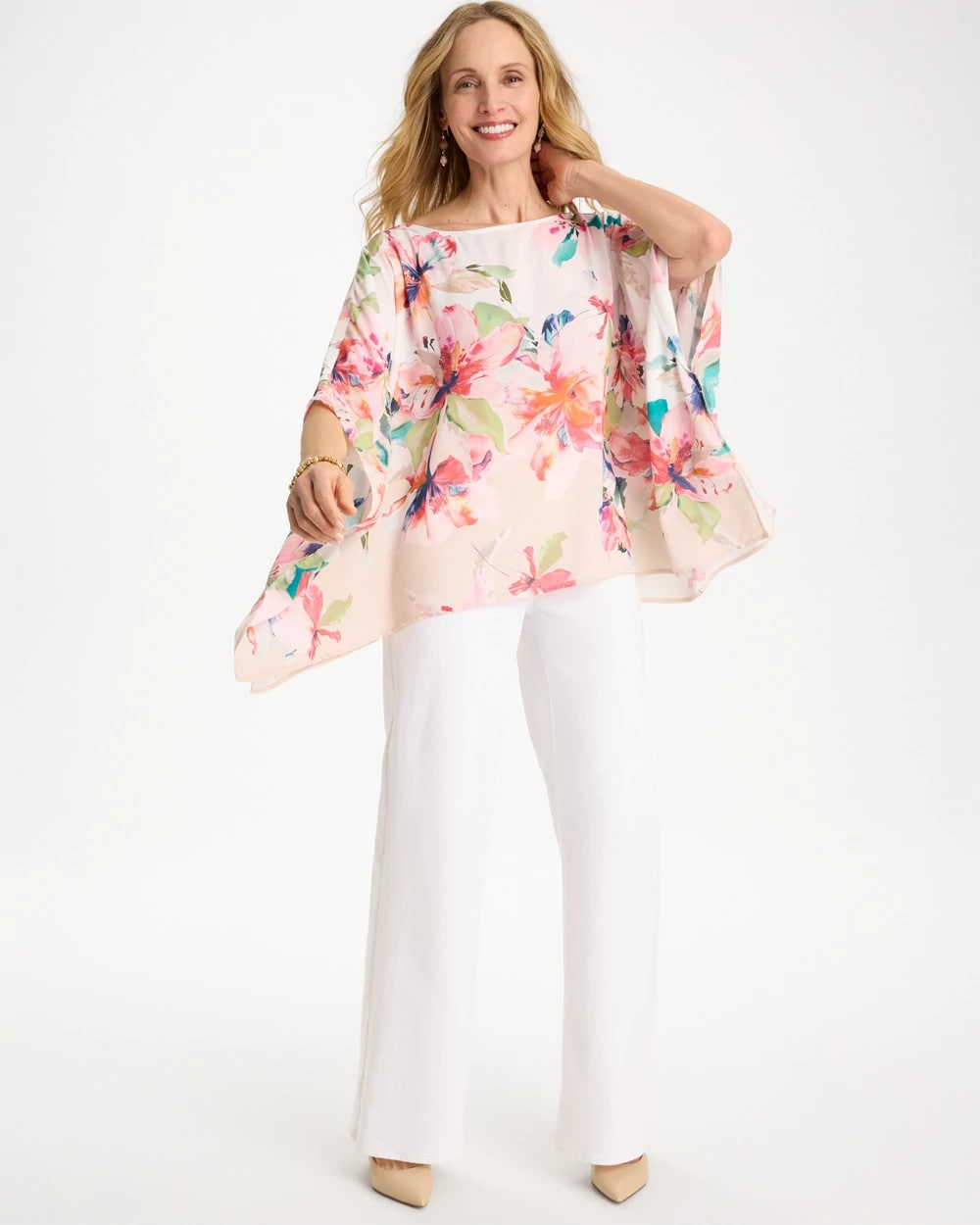 Calypso Coral Croix Collage Classic Poncho