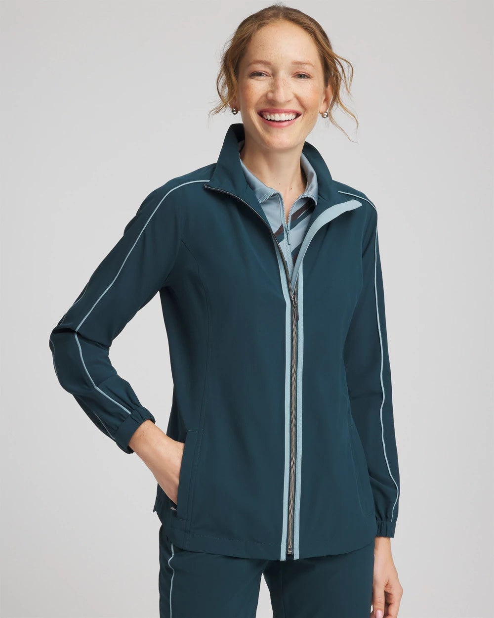 Teal Shadow Zenergy® UPF Contrast Jacket