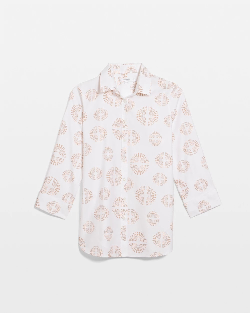 Optic White No Iron™ Stretch Stamped Shirt