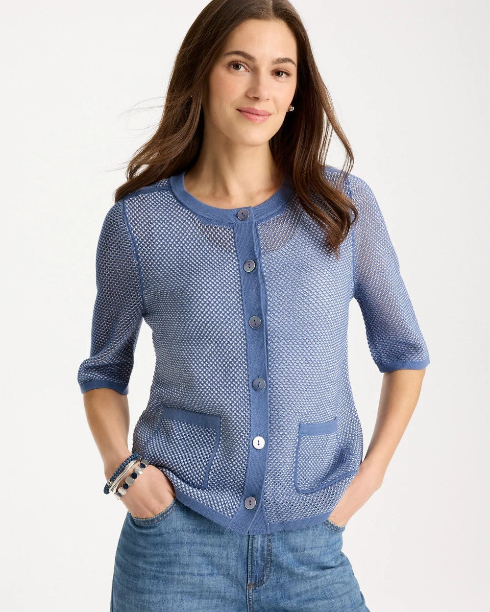Blue Haven Mesh Lady Jacket Cardigan