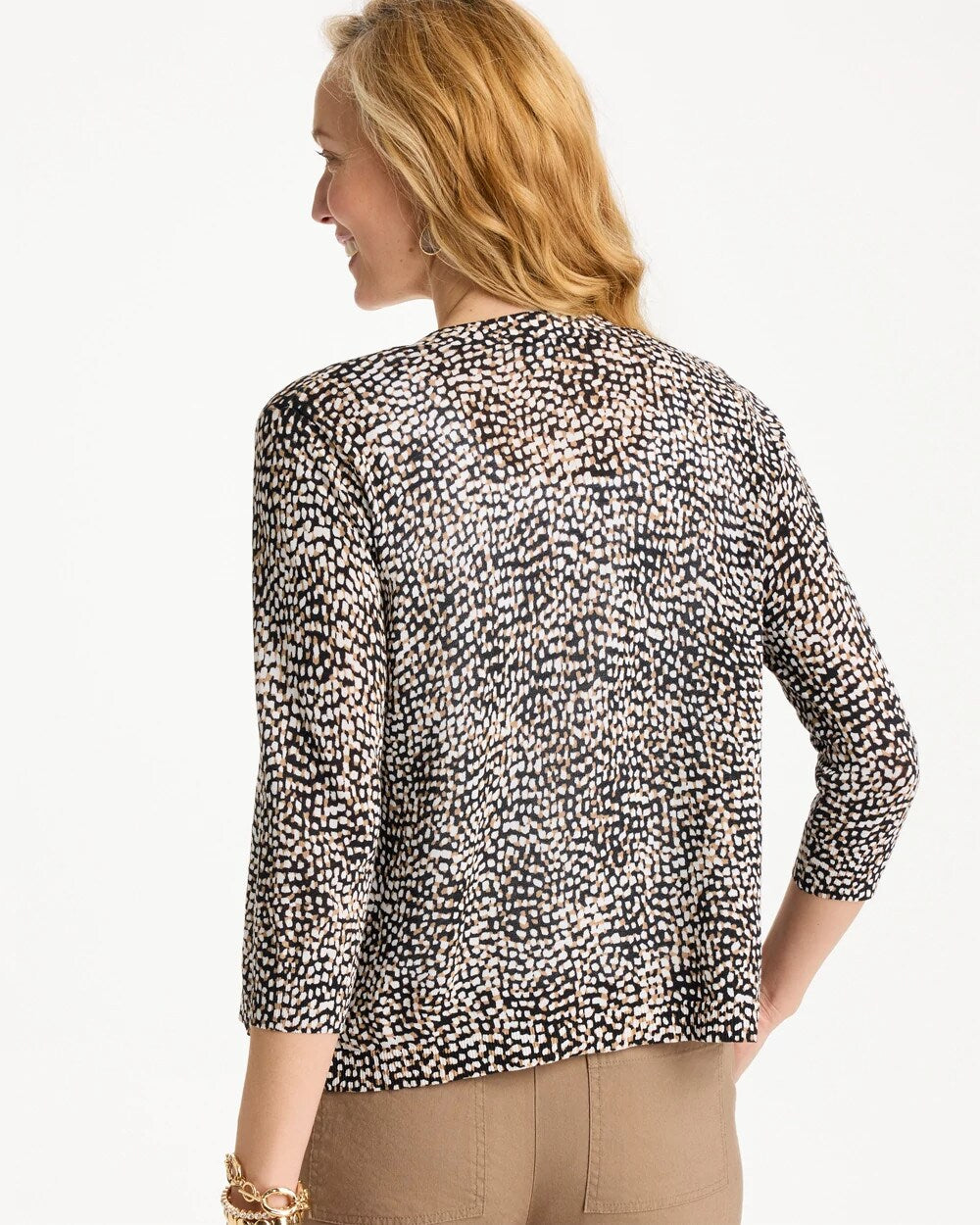 Cattail Brown Summer Romance Printed Cardigan