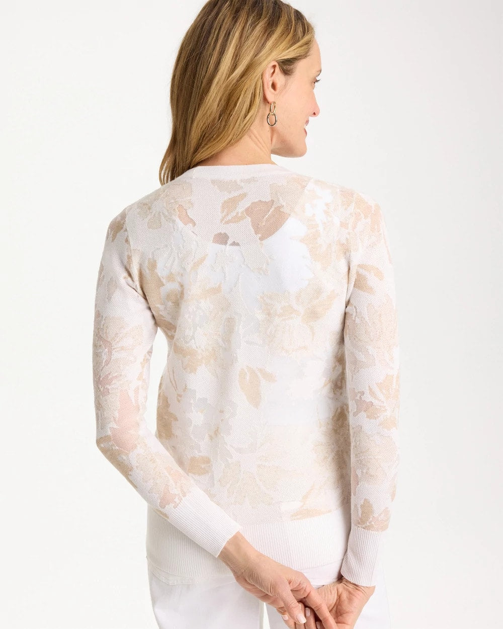 Alabaster Burnout Button-Front Cardigan