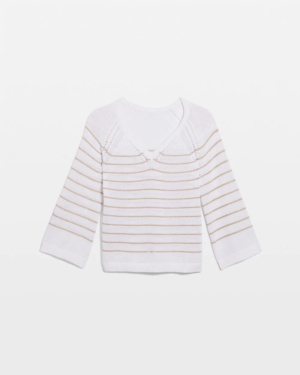 Alabaster Metallic Striped Pullover Sweater