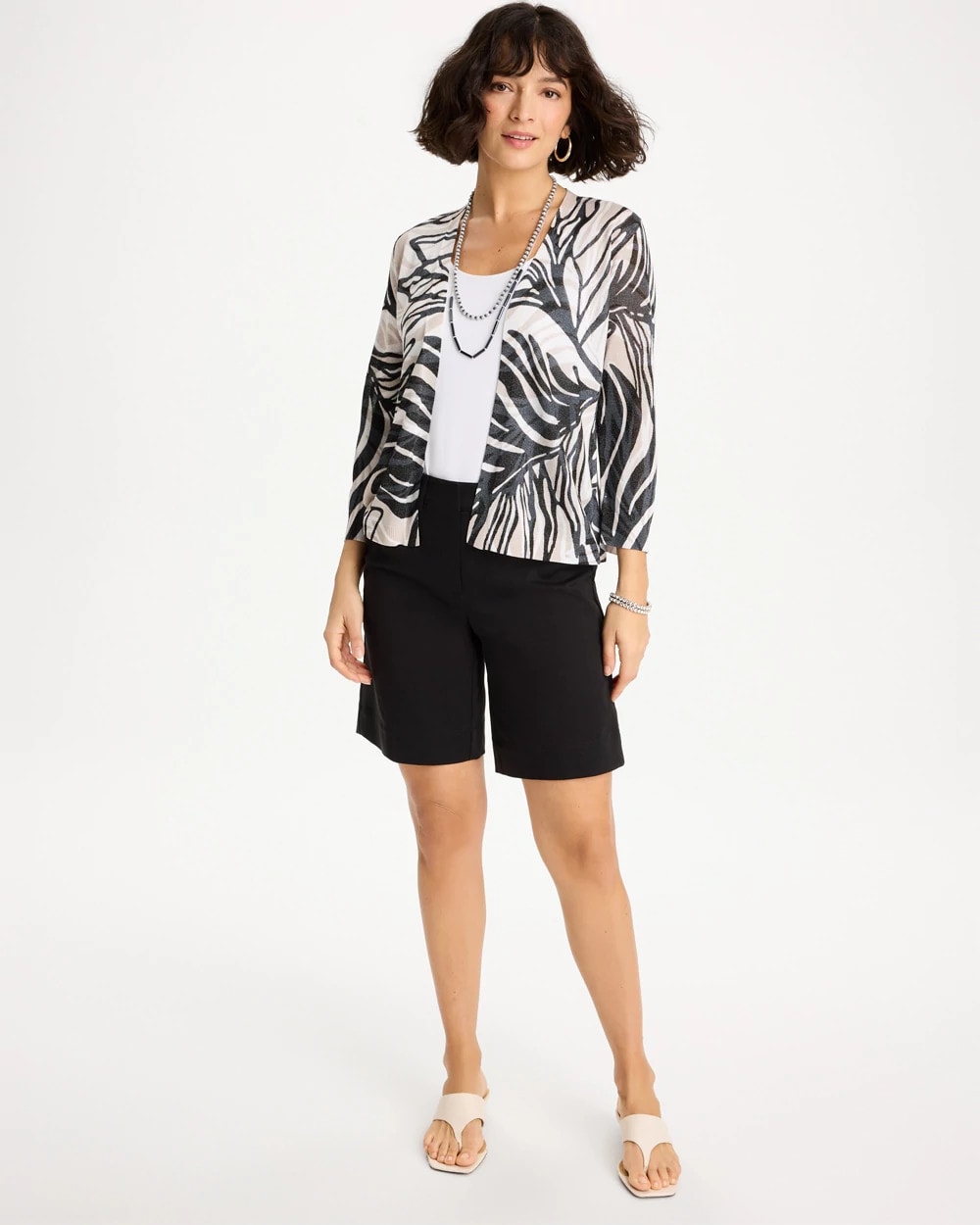 Black Vacay Leaf Summer Romance Cardigan