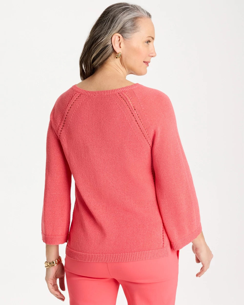 Calypso Coral Cotton-Blend Pullover Sweater