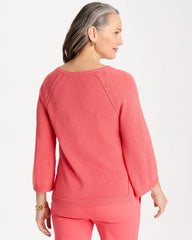 Calypso Coral Cotton-Blend Pullover Sweater