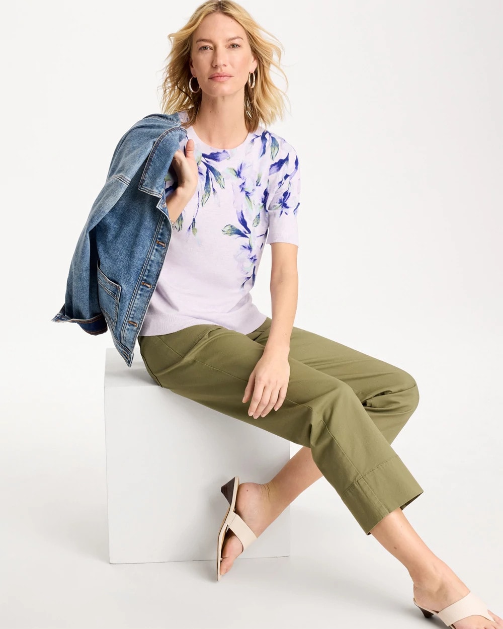 Orchid Mist Ella Short-Sleeve Orchid Sweater
