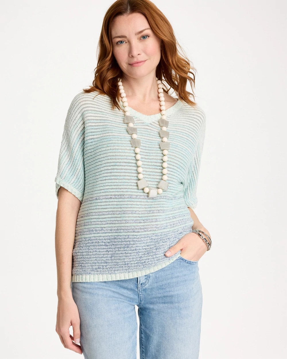 Passport Blue Space Dyed Pullover Sweater
