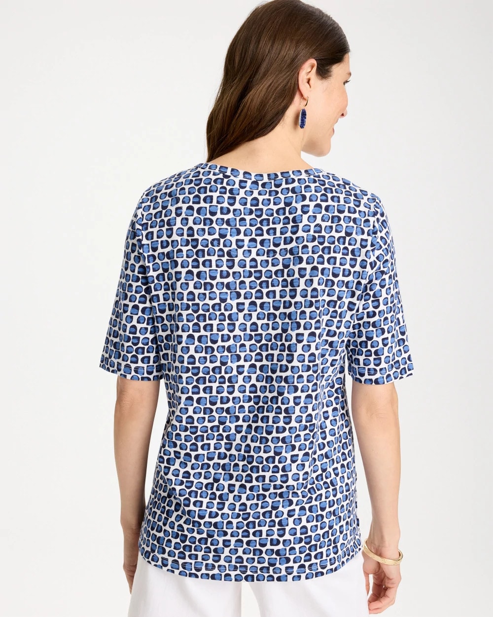 Passport Blue Cotton Slub Printed Tee