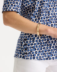 Passport Blue Cotton Slub Printed Tee