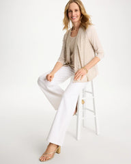 Smokey Taupe Knit Sequin Cardigan