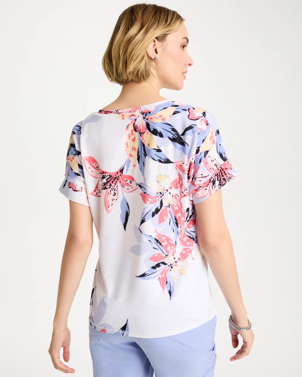Calypso Coral Zenergy® Lily Drop Shoulder Tee